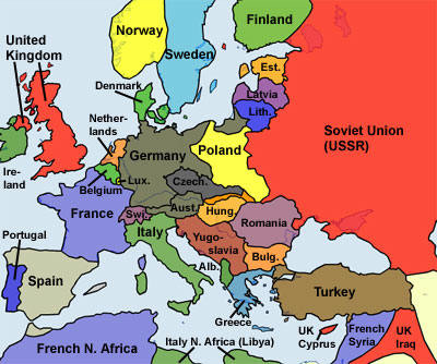 Europe 1900-1945 - Boundaries Geography